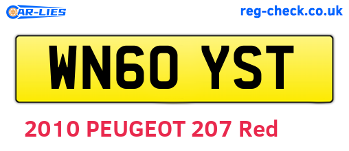 WN60YST are the vehicle registration plates.