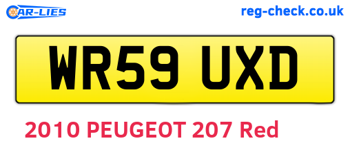 WR59UXD are the vehicle registration plates.