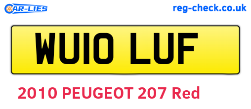WU10LUF are the vehicle registration plates.