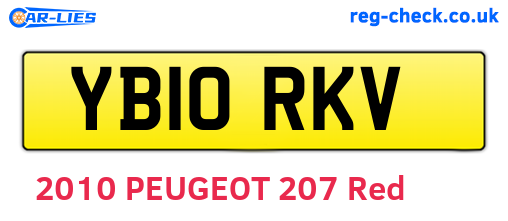 YB10RKV are the vehicle registration plates.