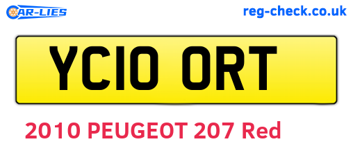 YC10ORT are the vehicle registration plates.