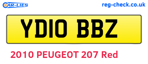 YD10BBZ are the vehicle registration plates.