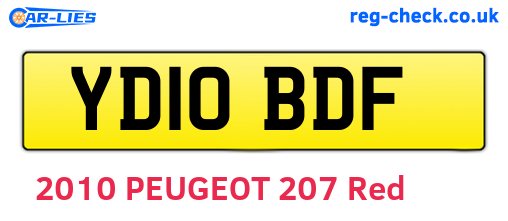 YD10BDF are the vehicle registration plates.