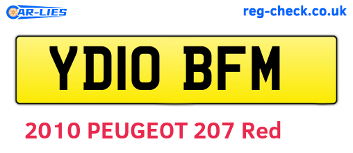 YD10BFM are the vehicle registration plates.