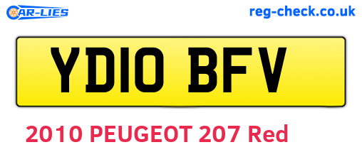 YD10BFV are the vehicle registration plates.