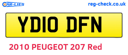 YD10DFN are the vehicle registration plates.
