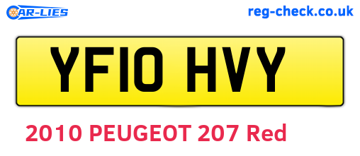 YF10HVY are the vehicle registration plates.