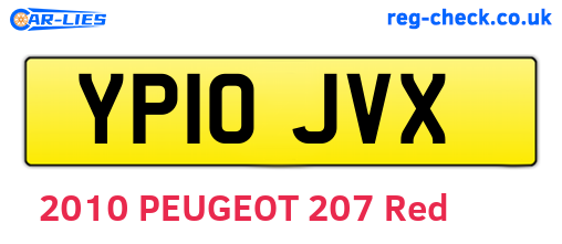 YP10JVX are the vehicle registration plates.