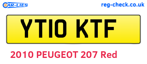 YT10KTF are the vehicle registration plates.