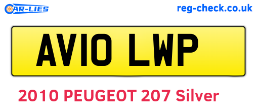 AV10LWP are the vehicle registration plates.
