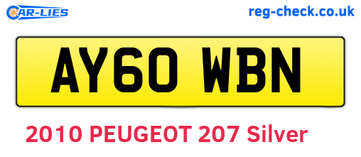 AY60WBN are the vehicle registration plates.