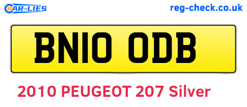 BN10ODB are the vehicle registration plates.