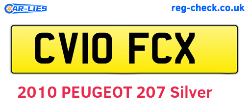CV10FCX are the vehicle registration plates.