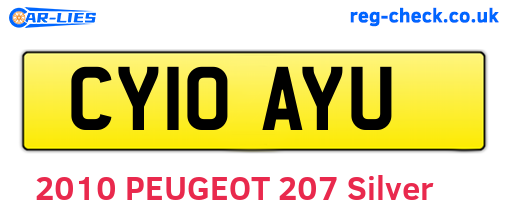 CY10AYU are the vehicle registration plates.