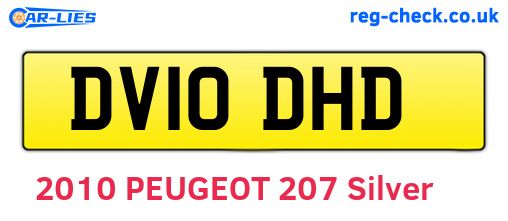 DV10DHD are the vehicle registration plates.