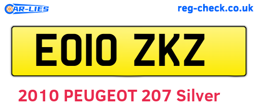 EO10ZKZ are the vehicle registration plates.
