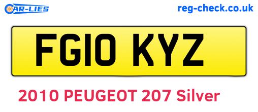 FG10KYZ are the vehicle registration plates.