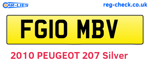 FG10MBV are the vehicle registration plates.