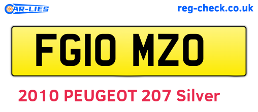 FG10MZO are the vehicle registration plates.