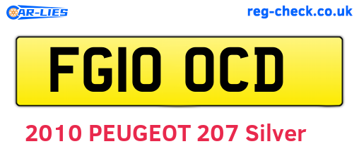 FG10OCD are the vehicle registration plates.