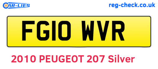 FG10WVR are the vehicle registration plates.