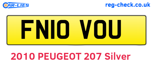 FN10VOU are the vehicle registration plates.