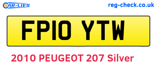 FP10YTW are the vehicle registration plates.
