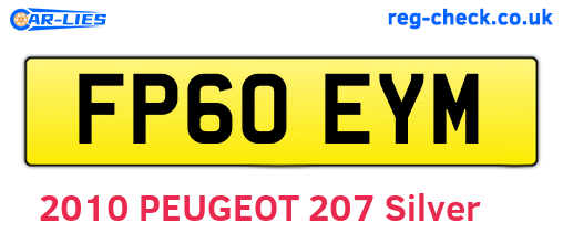 FP60EYM are the vehicle registration plates.