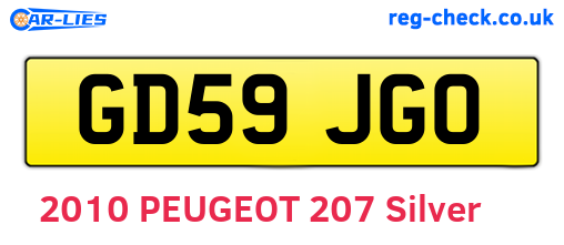 GD59JGO are the vehicle registration plates.