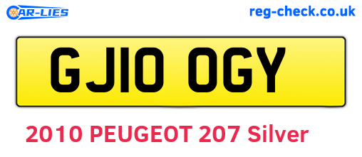 GJ10OGY are the vehicle registration plates.