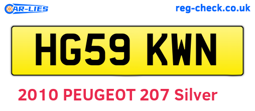 HG59KWN are the vehicle registration plates.