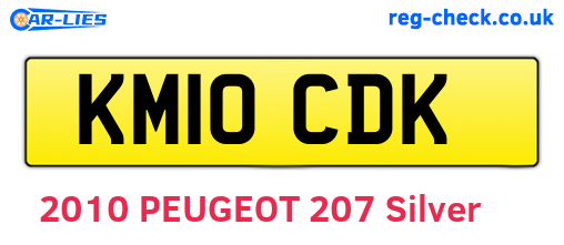 KM10CDK are the vehicle registration plates.