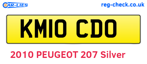 KM10CDO are the vehicle registration plates.