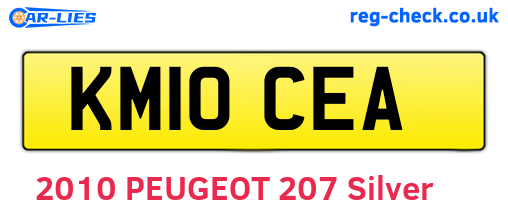 KM10CEA are the vehicle registration plates.