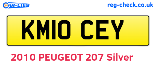 KM10CEY are the vehicle registration plates.
