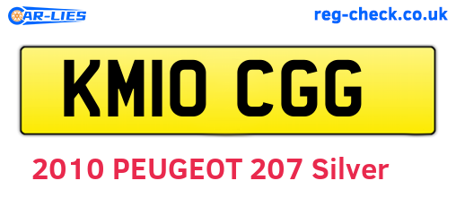 KM10CGG are the vehicle registration plates.