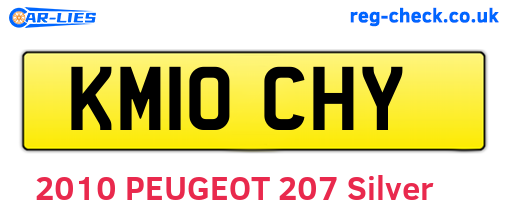 KM10CHY are the vehicle registration plates.