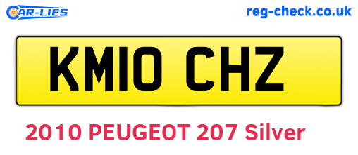 KM10CHZ are the vehicle registration plates.