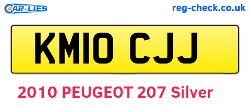 KM10CJJ are the vehicle registration plates.
