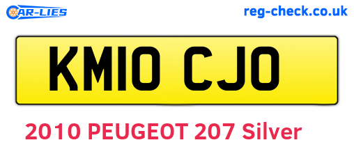 KM10CJO are the vehicle registration plates.