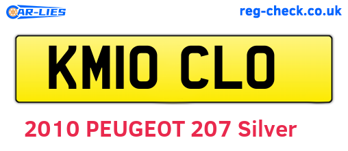KM10CLO are the vehicle registration plates.