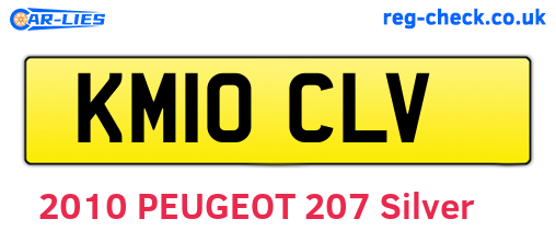 KM10CLV are the vehicle registration plates.