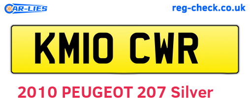 KM10CWR are the vehicle registration plates.