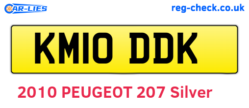 KM10DDK are the vehicle registration plates.