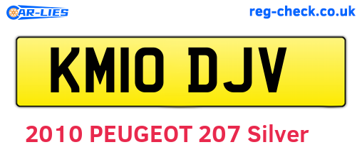 KM10DJV are the vehicle registration plates.