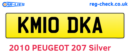 KM10DKA are the vehicle registration plates.