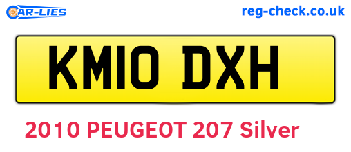 KM10DXH are the vehicle registration plates.