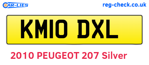 KM10DXL are the vehicle registration plates.