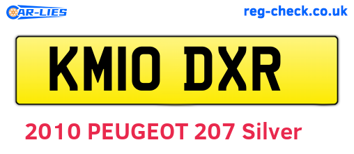 KM10DXR are the vehicle registration plates.