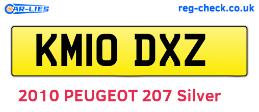 KM10DXZ are the vehicle registration plates.
